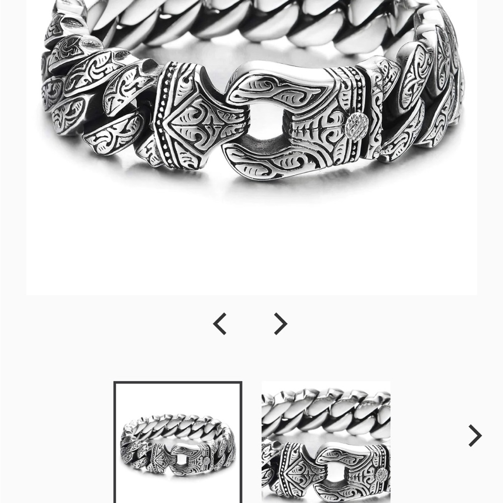 Stainless Steel Cuban Link
Bracelet for Men, Masculine Style Intricate Engraving